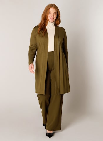 BASE LEVEL CURVY Knit Cardigan in Green