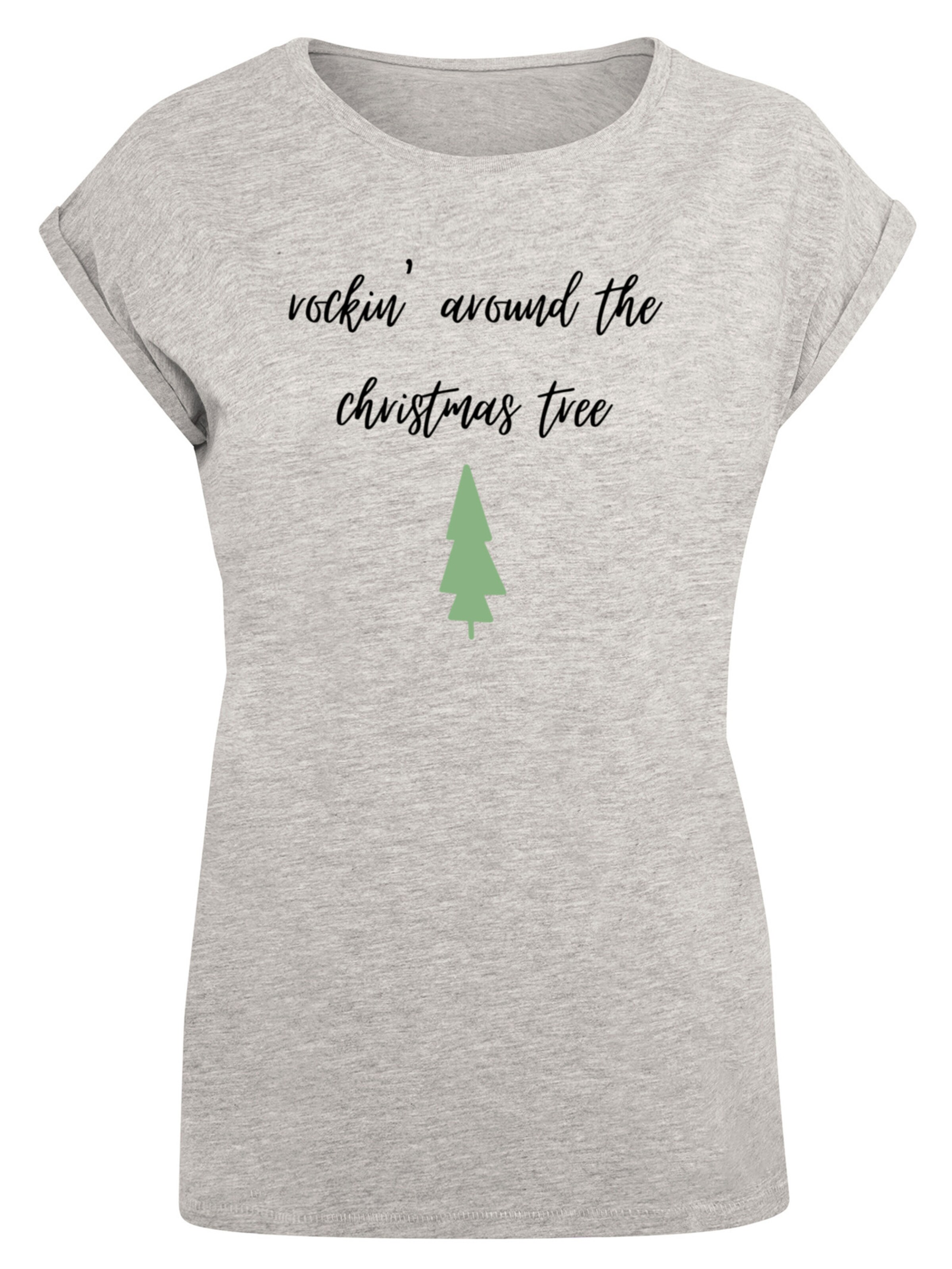 T-shirt 'Rockin around the christmas tree' F4NT4STIC en gris : devant