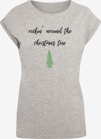 F4NT4STIC Shirt 'Rockin around the christmas tree' in Grau: predná strana