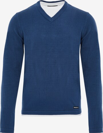 Pull-over Threadbare en bleu : devant