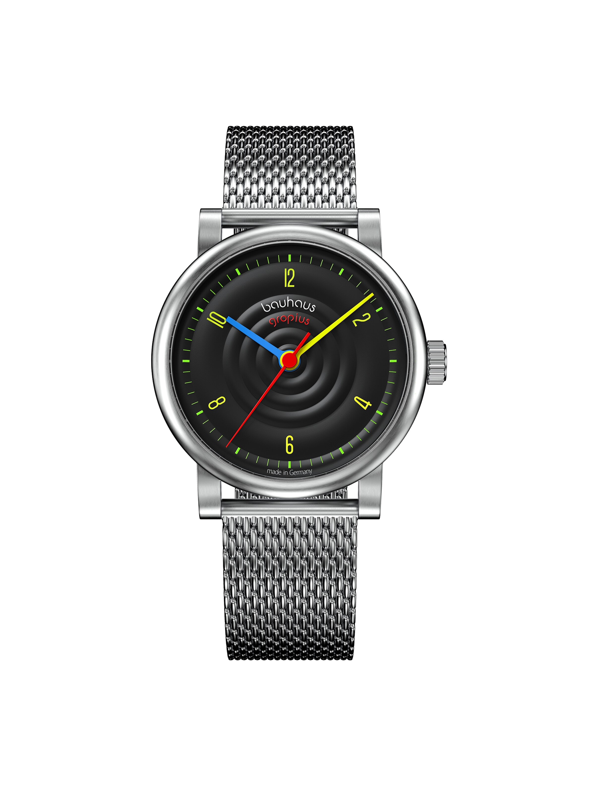 WALTER GROPIUS Analog Watch 'SOUND OF BAUHAUS AUTOMATIK' in Silver: front