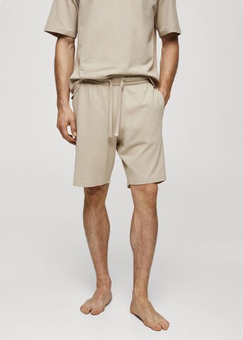 MANGO MAN Short Pajamas in Beige: front