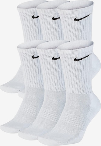 NIKE - Meias de desporto 'Everyday Cushioned' em branco: frente