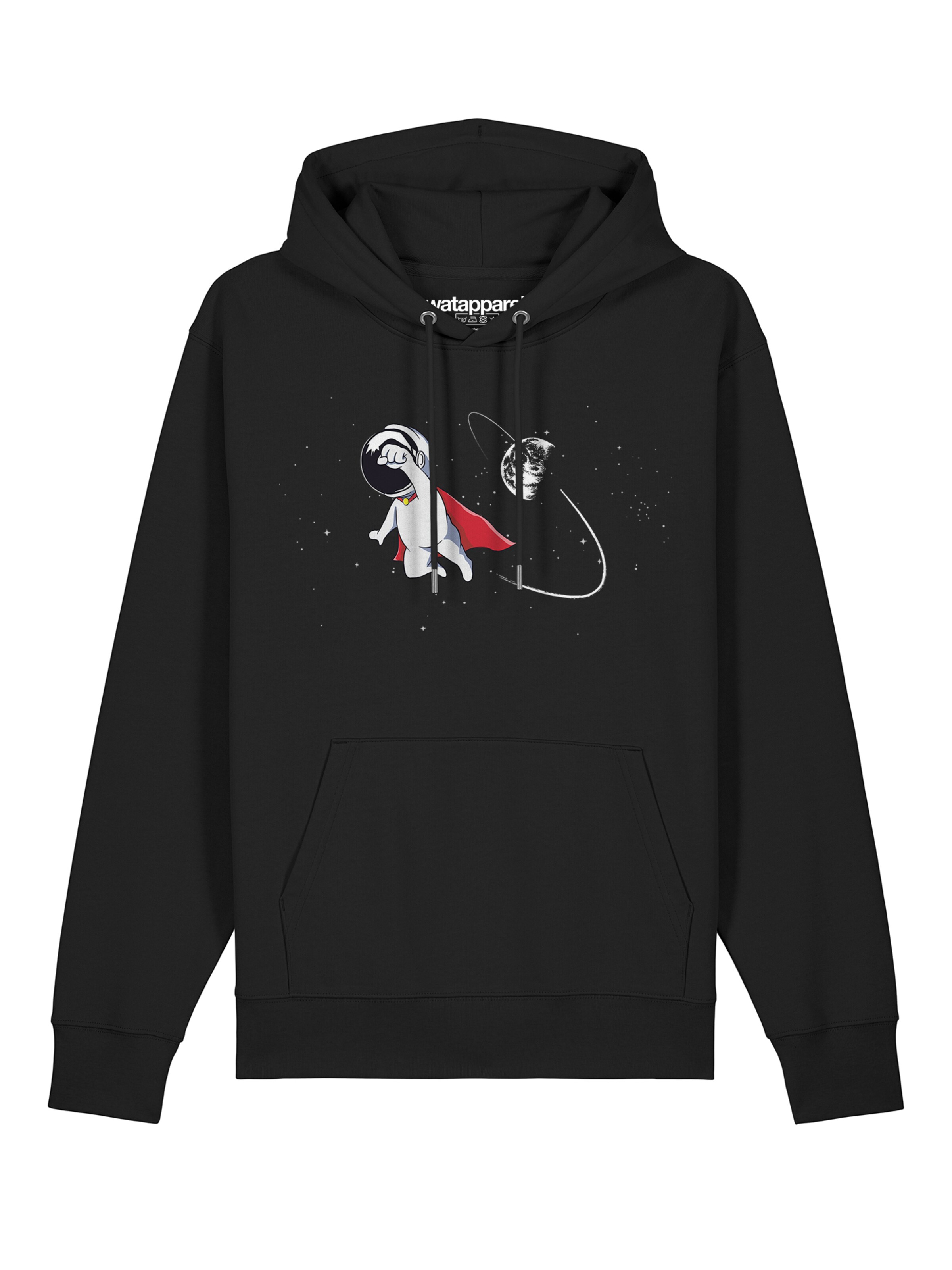 Sweat-shirt ' Superastronaut ' Watapparel en noir : devant