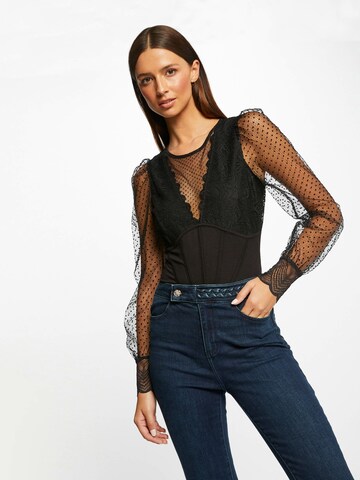 Morgan Blouse bodysuit in Black: front