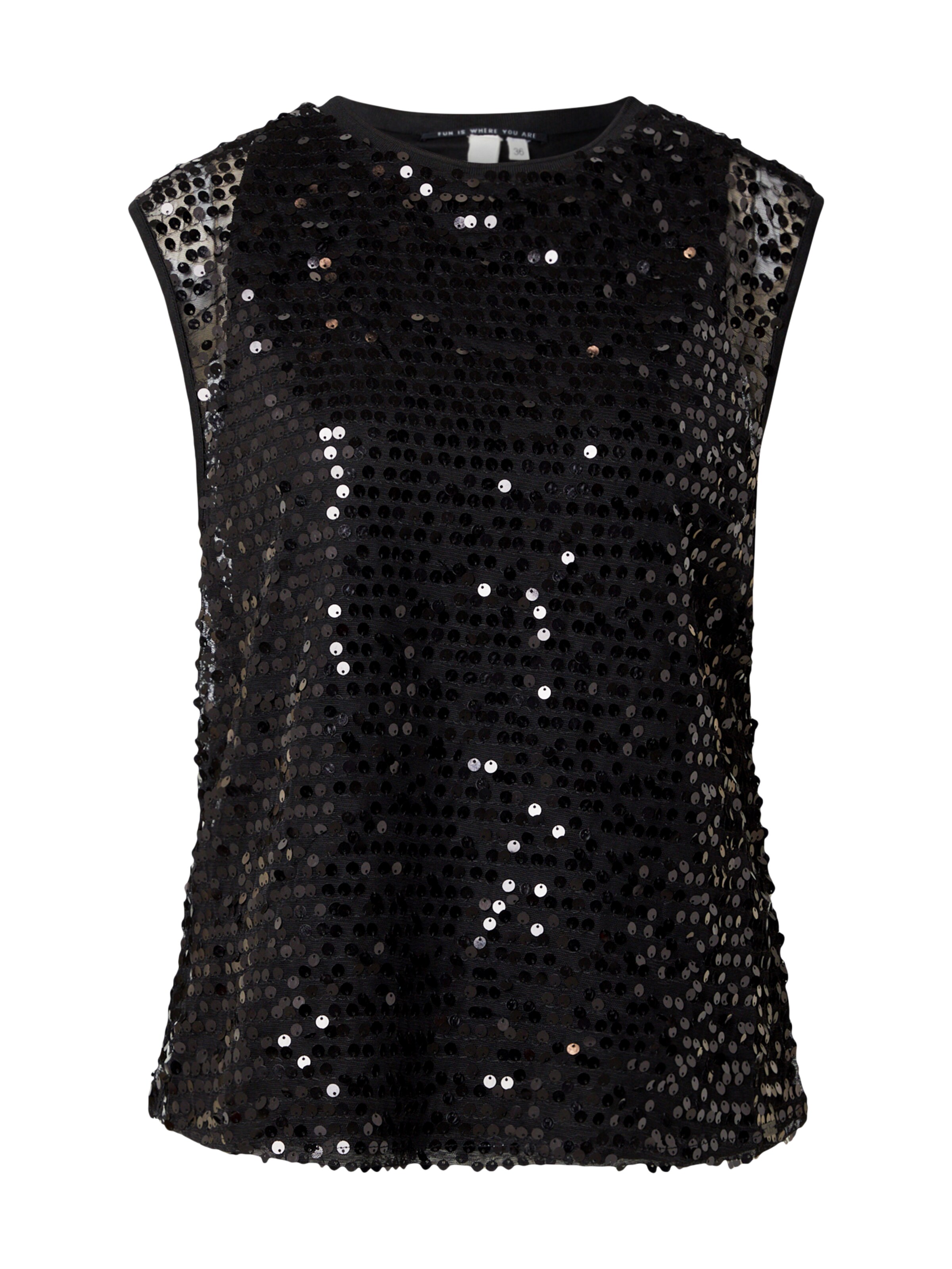 QS Blouse in Zwart: voorkant