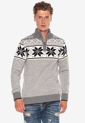 CIPO & BAXX Sweater in Grey: front