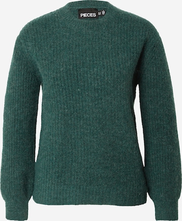 PIECES Sweter 'NANNA' w kolorze zielony: przód