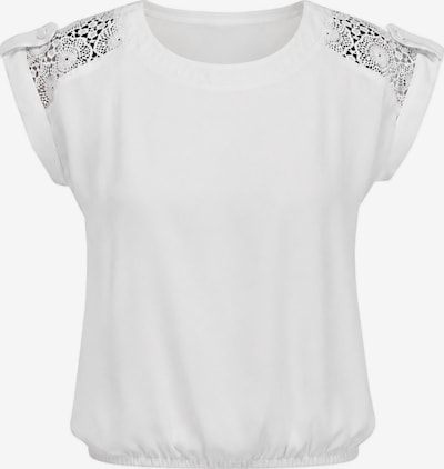 REGINA FASHION T-Krekls 'Blouse - Boat neckline lace' pieejams S/Klasisks piegriezums, krāsa - balts, Preces skats