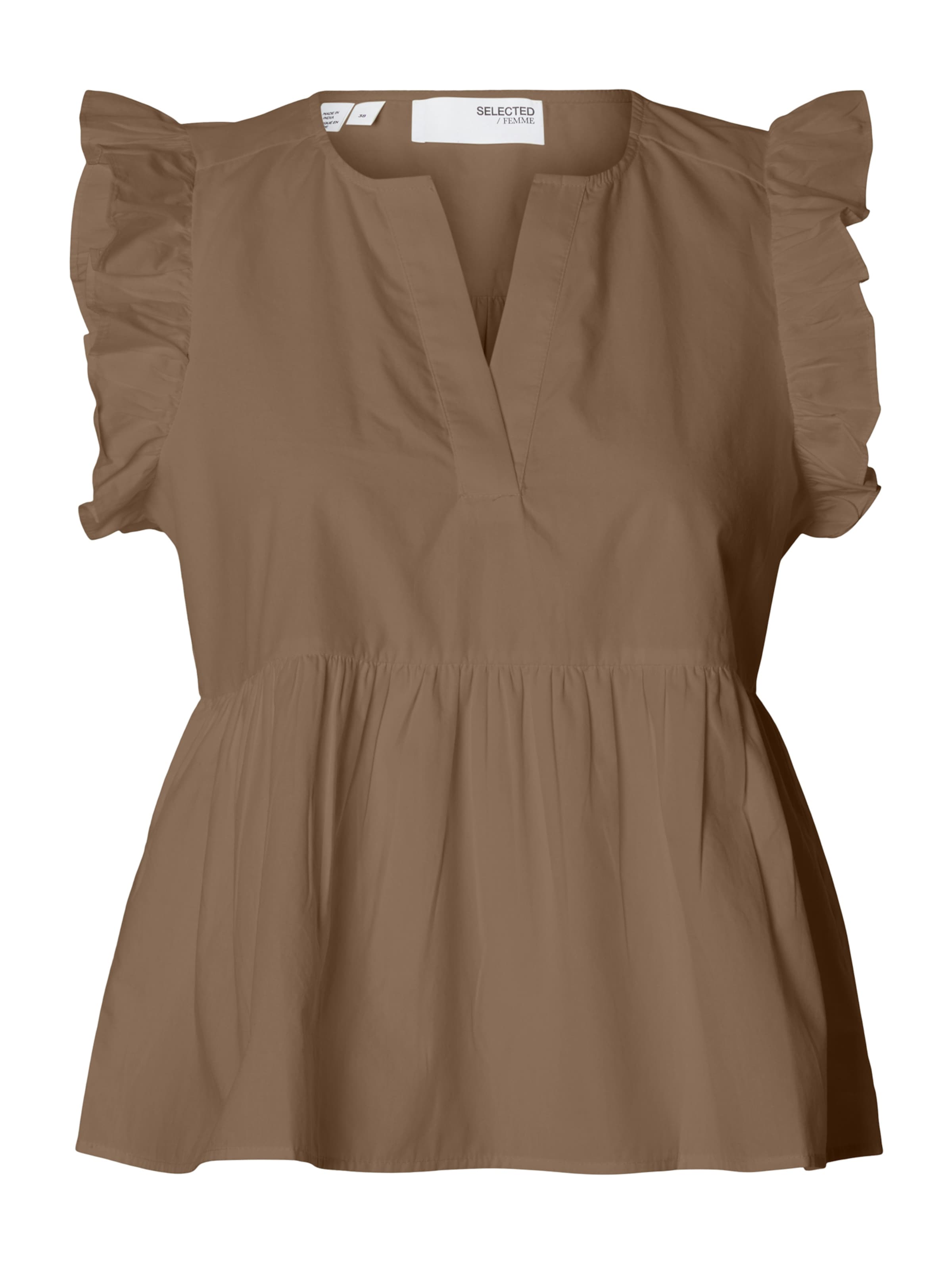 SELECTED Μπλούζα 'SLFBlair-Ida' σε καφέ: μπροστά