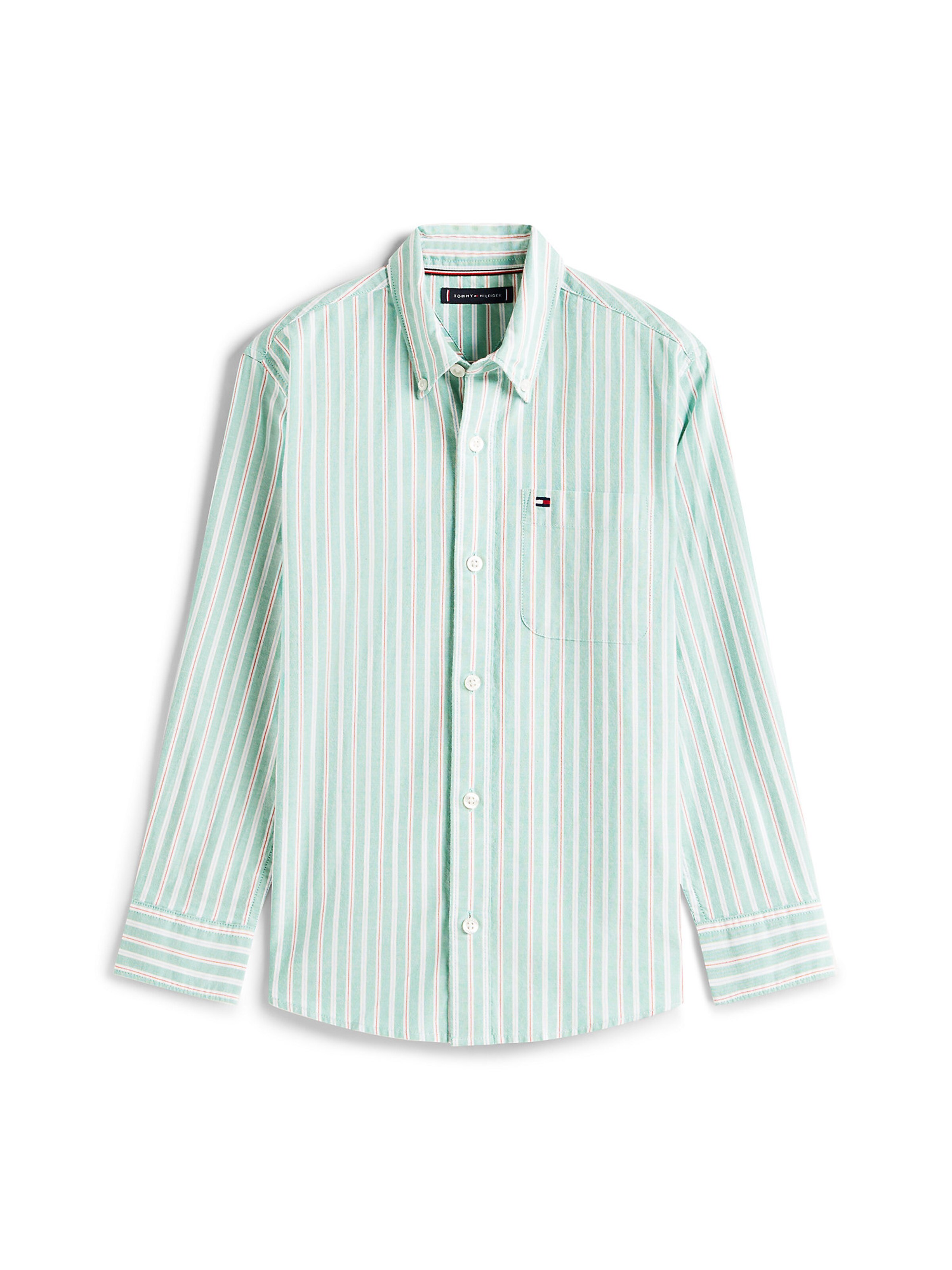 TOMMY HILFIGER Overhemd in de kleur Mintgroen / Wit, Productweergave