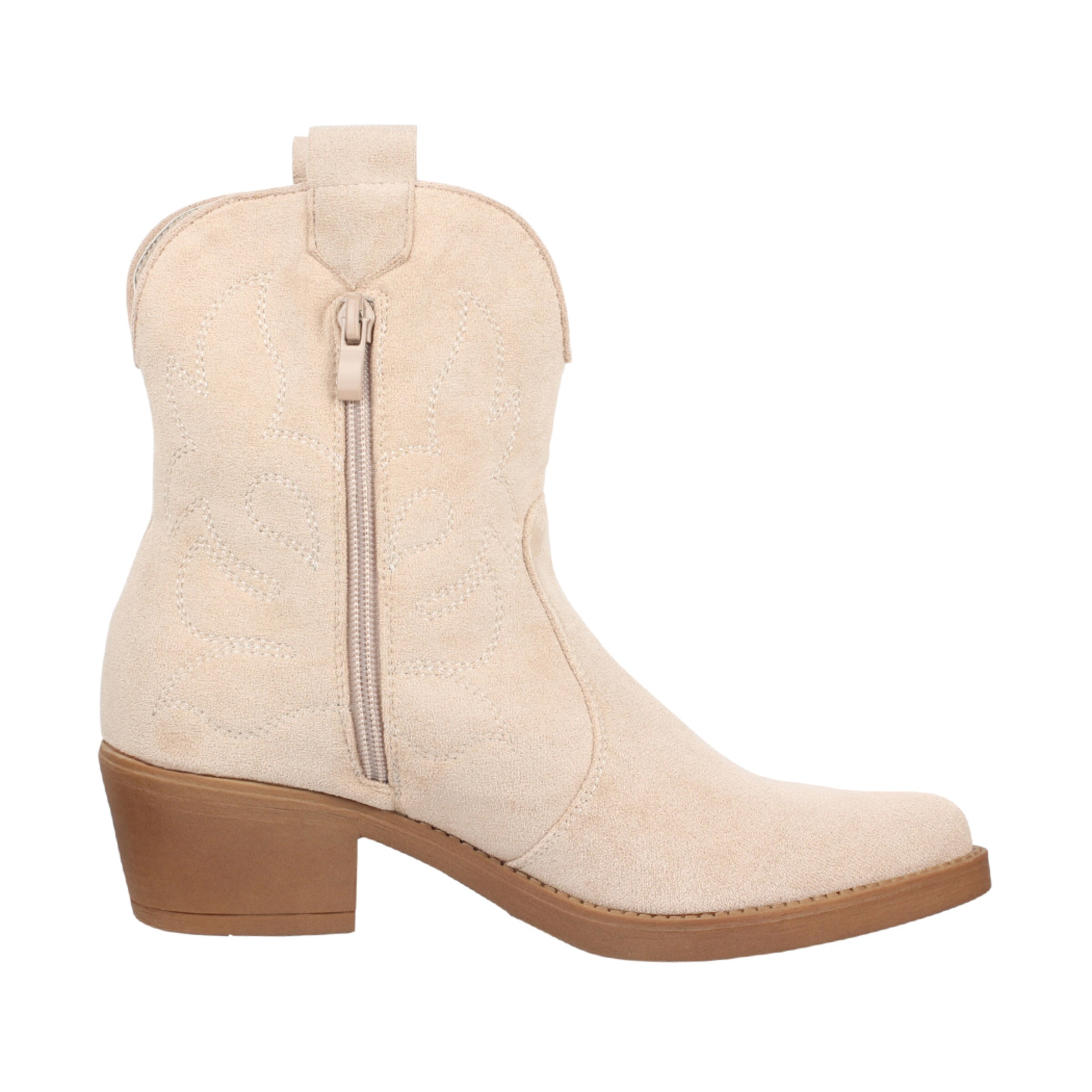 Elara Cowboy boot in Beige
