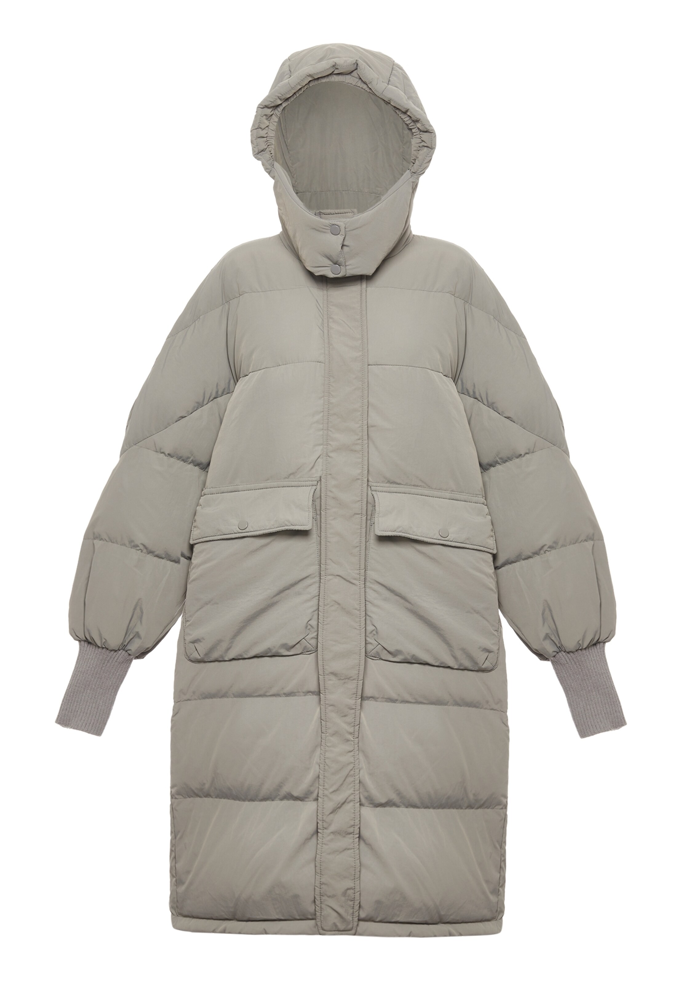 Koosh Mantel in Grau: Vorderseite