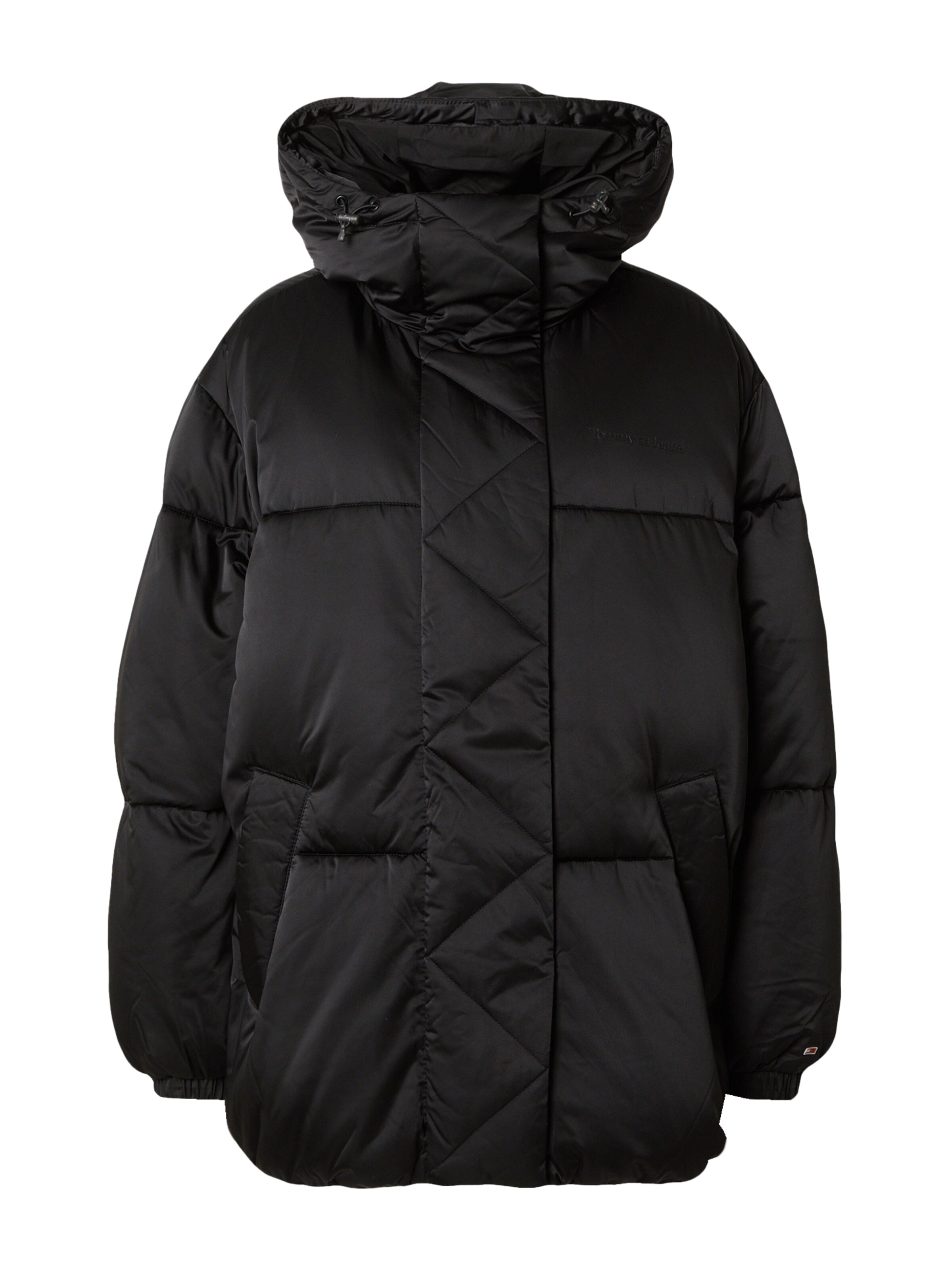 Geacă de iarnă de la Tommy Jeans pe negru: față