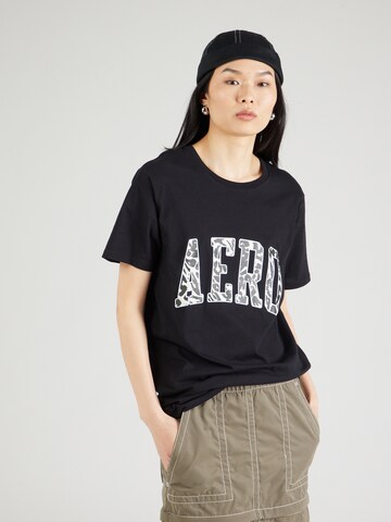 T-shirt AÉROPOSTALE en noir : devant