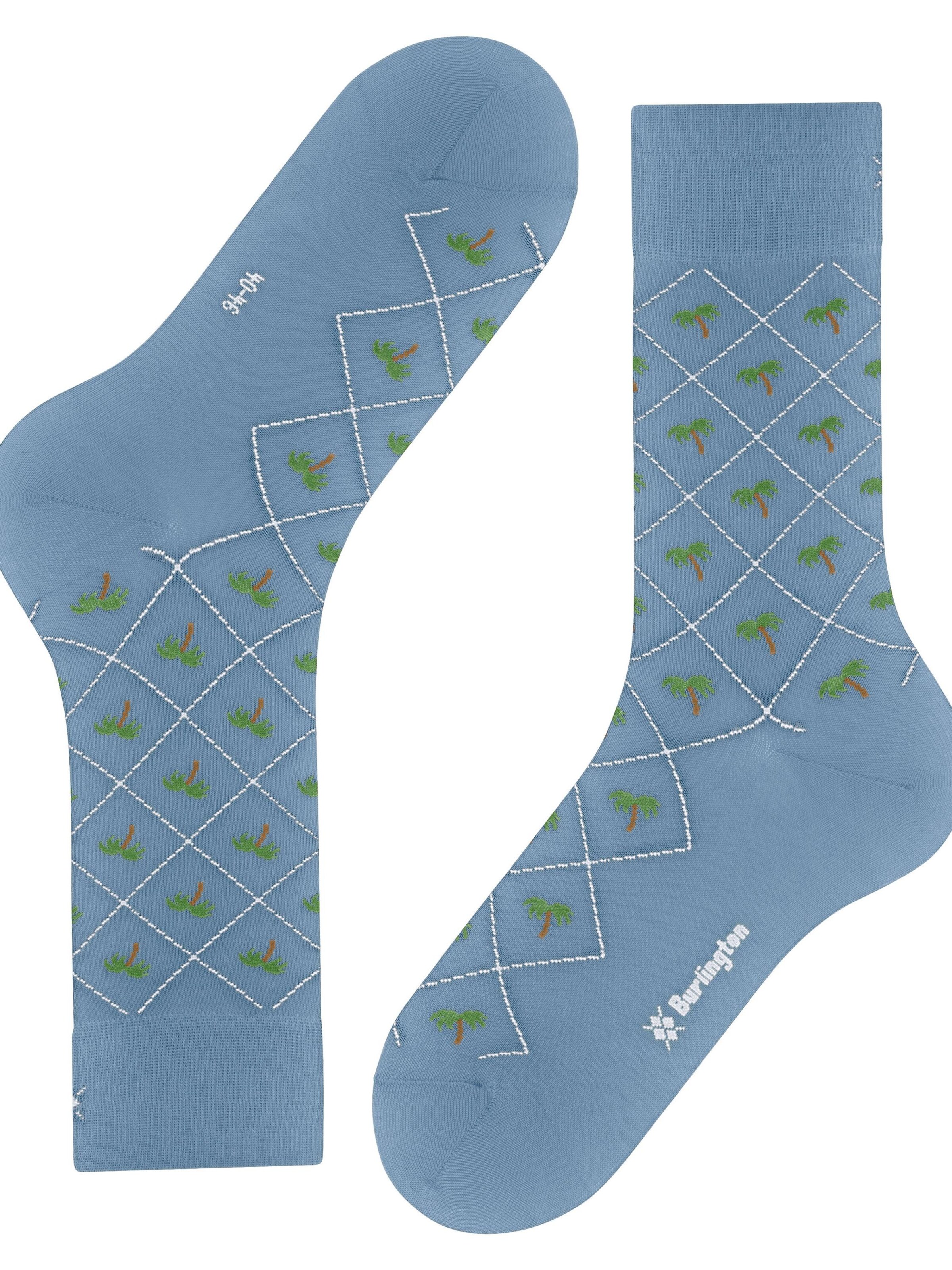 BURLINGTON Socks 'Palm Tree' in Blue