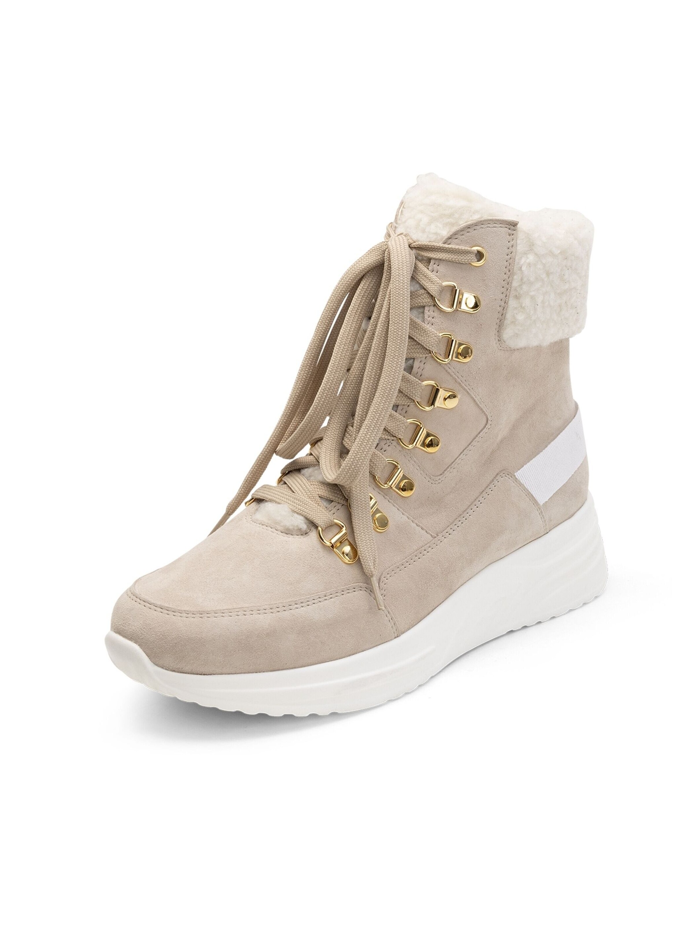VITAFORM Schnürstiefelette in beige / weiß, Produktansicht