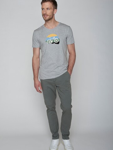 GREENBOMB Shirt 'Bike Downhill' in Grey
