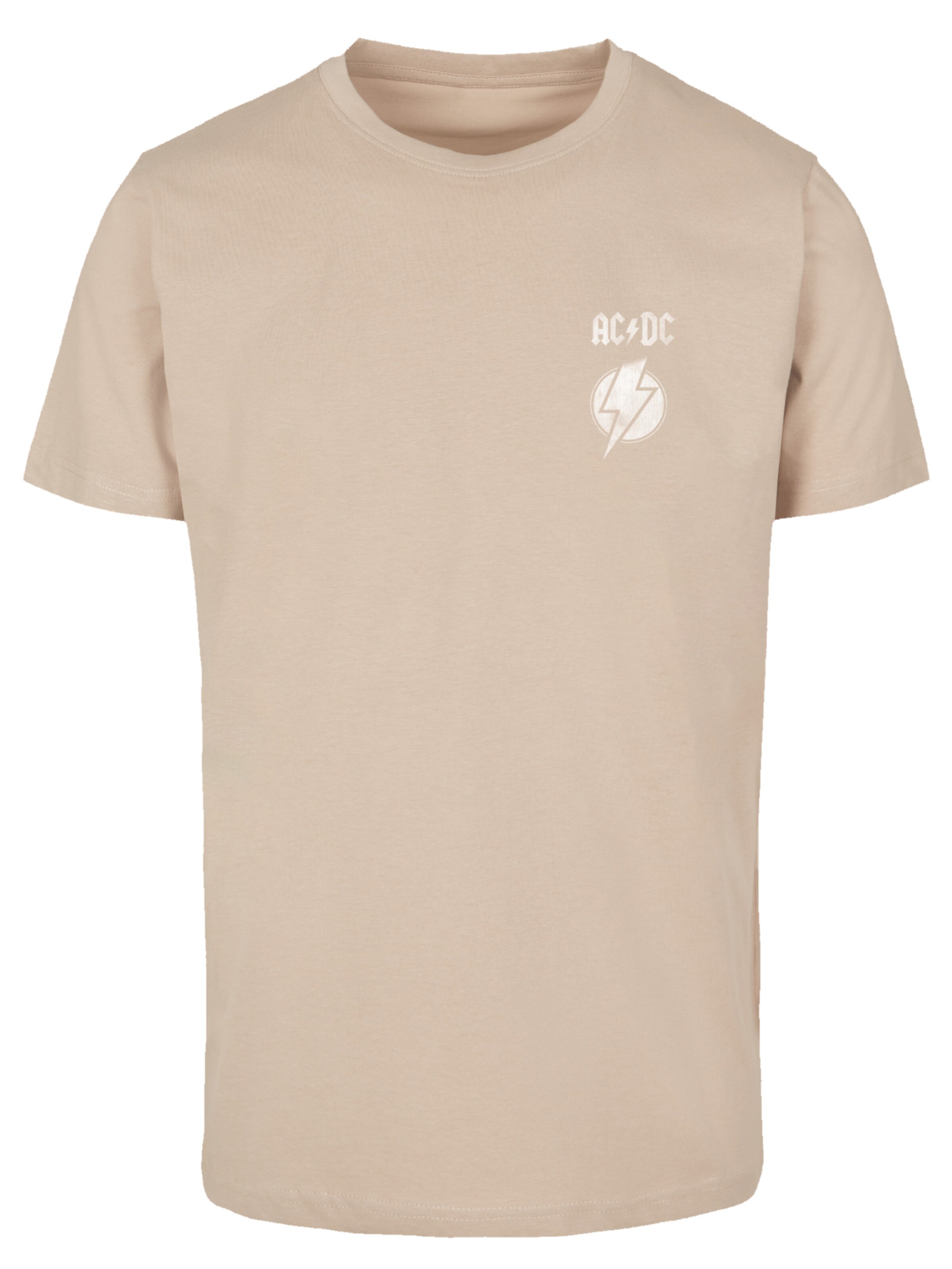 F4NT4STIC T Shirt 'ACDC Lightning Bolt' in Beige: Vorderseite