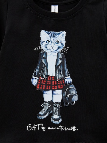 T-Shirt 'Rocker Cat' Cat e Lolette en noir
