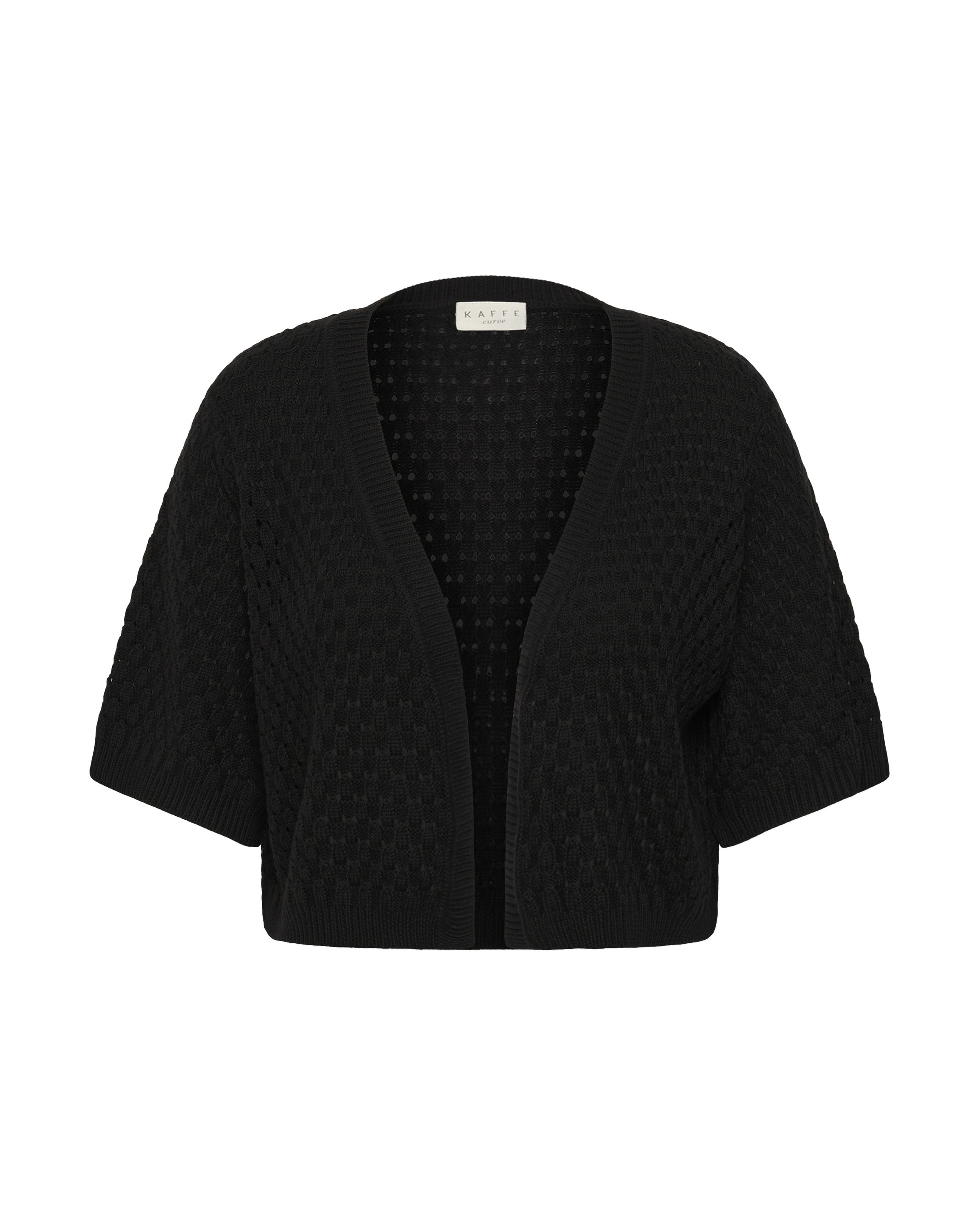 KAFFE CURVE Cardigan 'KCSilje' i sort: forside