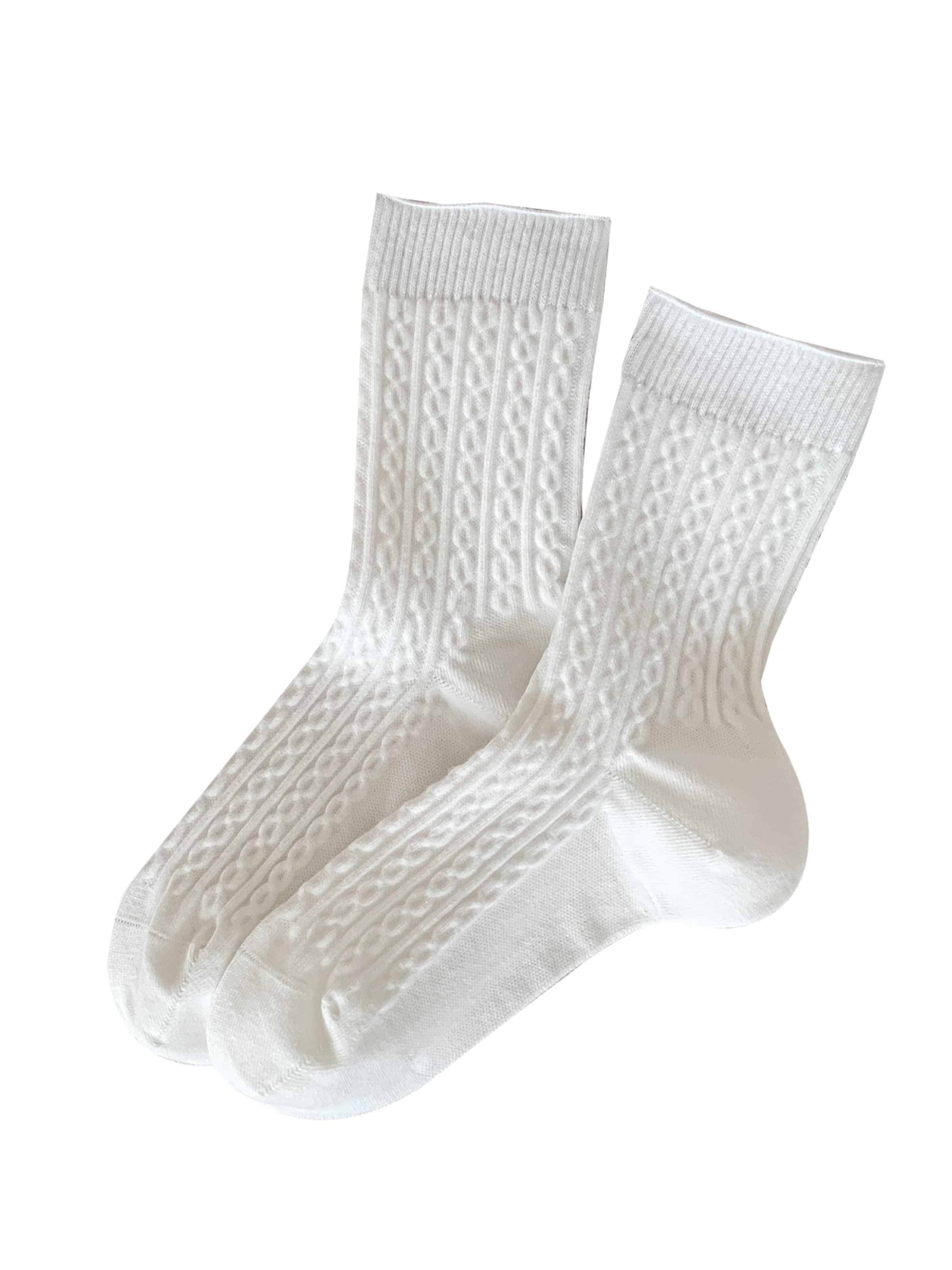 Millo Socks 'Cosy Twist' in White