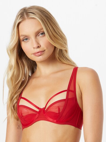 Scandale éco-lingerie Balconette Bra in Red: front