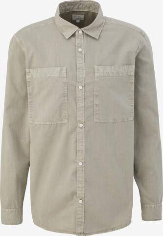 QS Regular fit Button Up Shirt in Grey: front