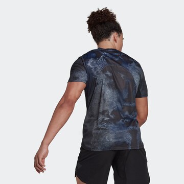 ADIDAS SPORTSWEAR Performance Shirt 'D4T Hiit Allover Print' in Black