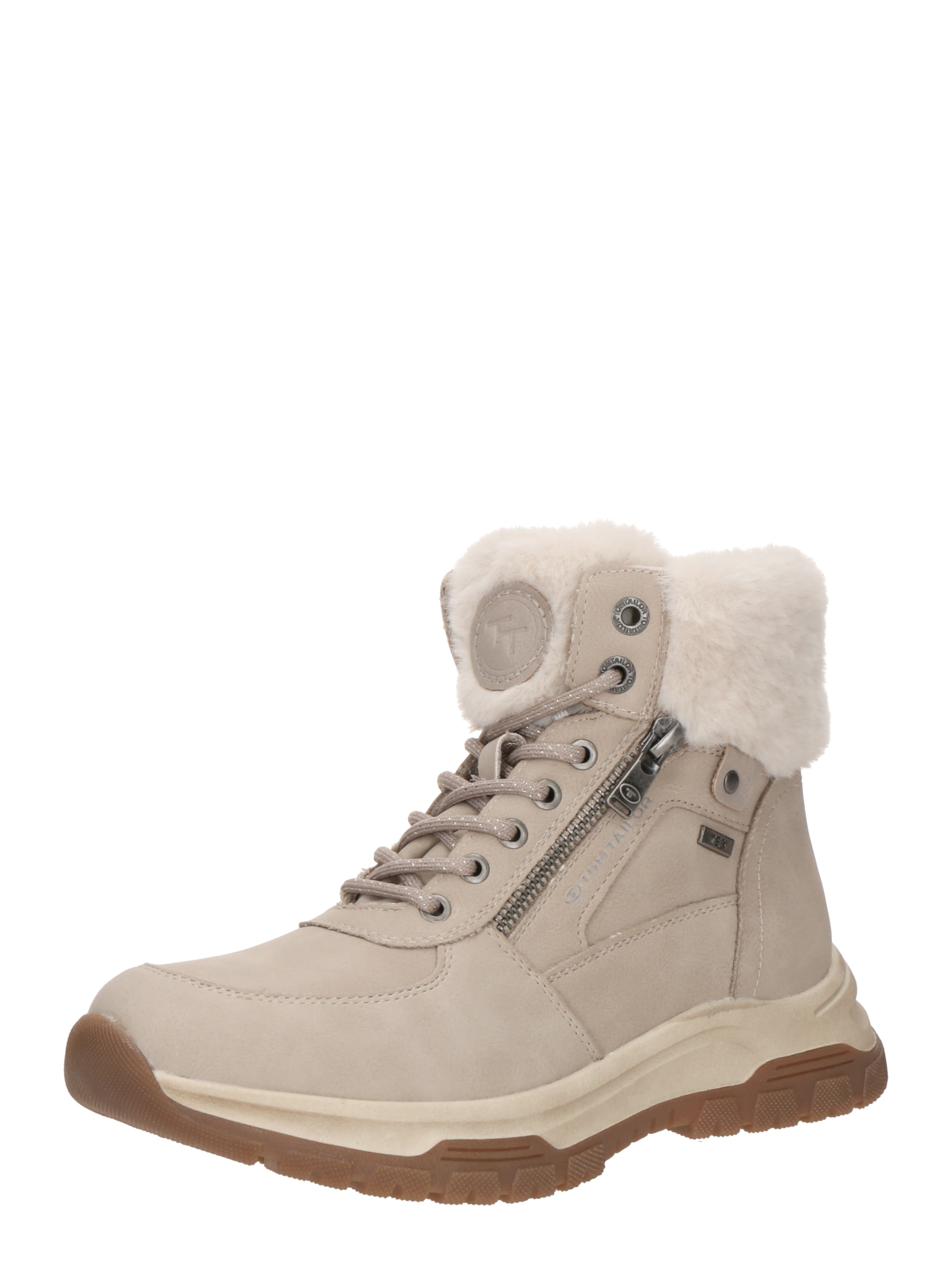 TOM TAILOR Šnurovacie členkové čižmy - Béžová: predná strana