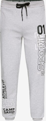 CAMP DAVID Tapered Pants in Grey: front