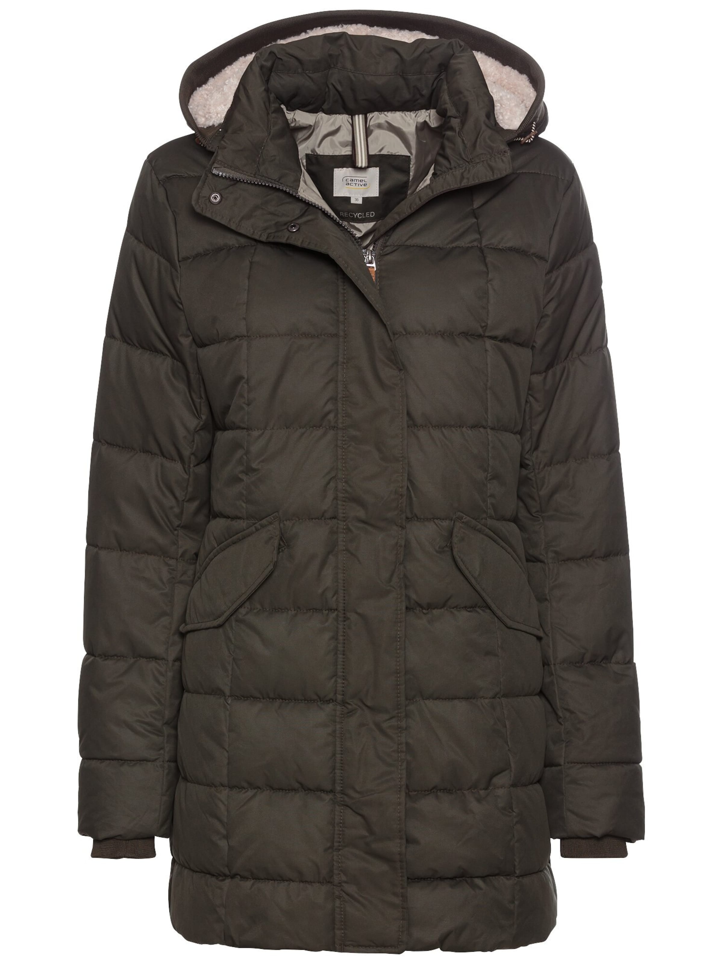 CAMEL ACTIVE Gesteppte Jacke mit abnehmbarer Kapuze in Grün: Vorderseite