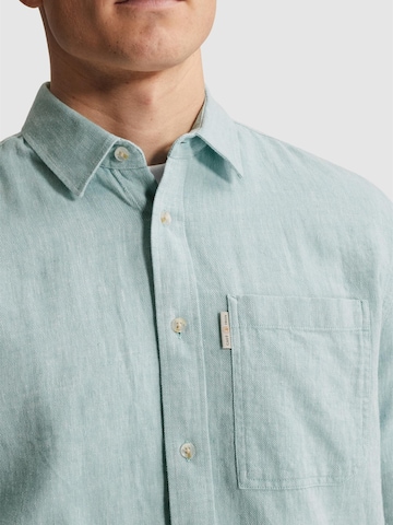 Regular fit Camicia 'Shirt in cotton/linen twill with chest pocket' di CAST IRON in blu