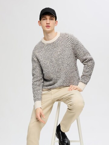 SELECTED HOMME - Pullover 'SLHHARRY' em bege