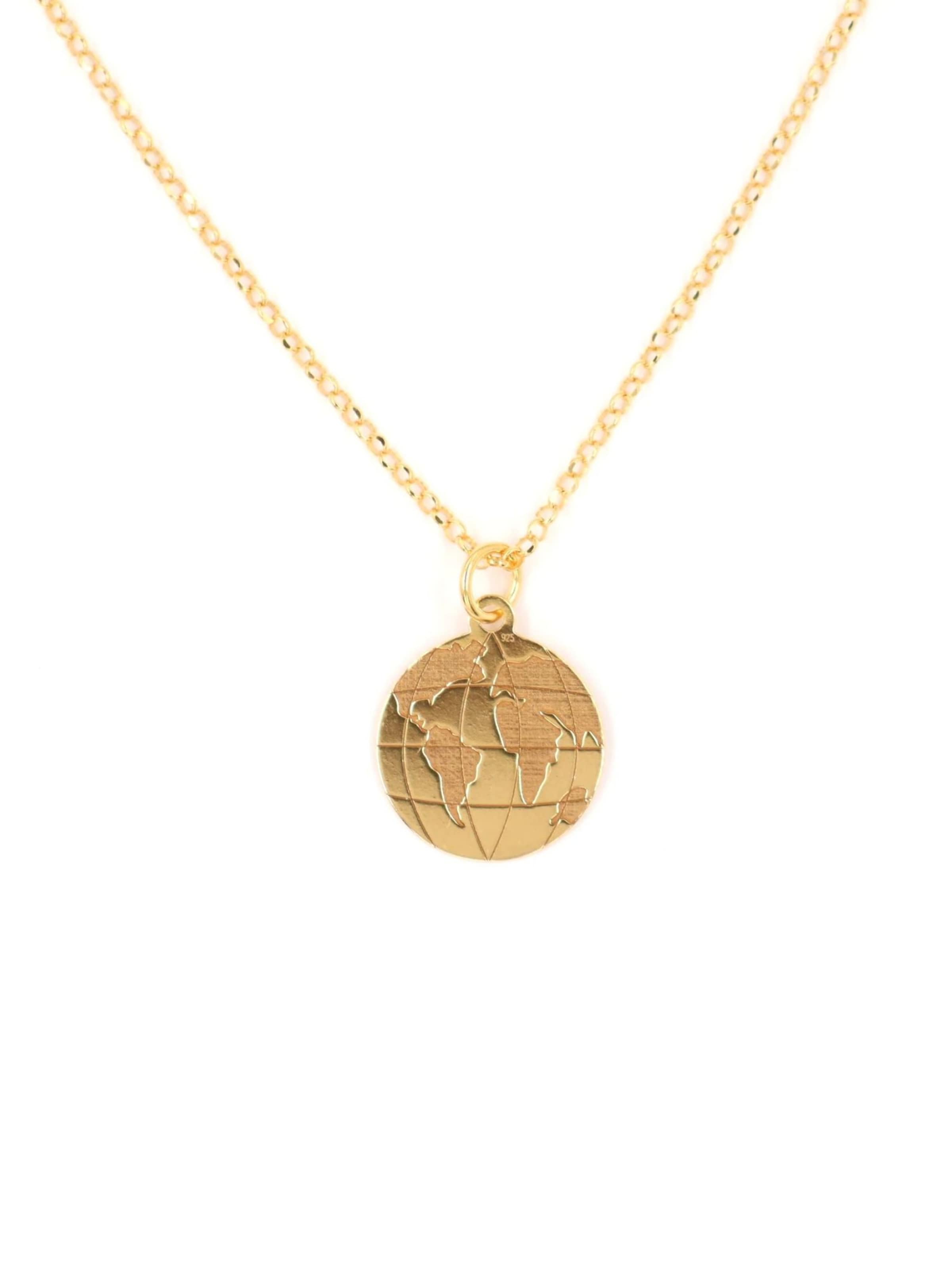 Fräulein Wunder - Colar 'Weltkugel - Sterling Silber' em ouro