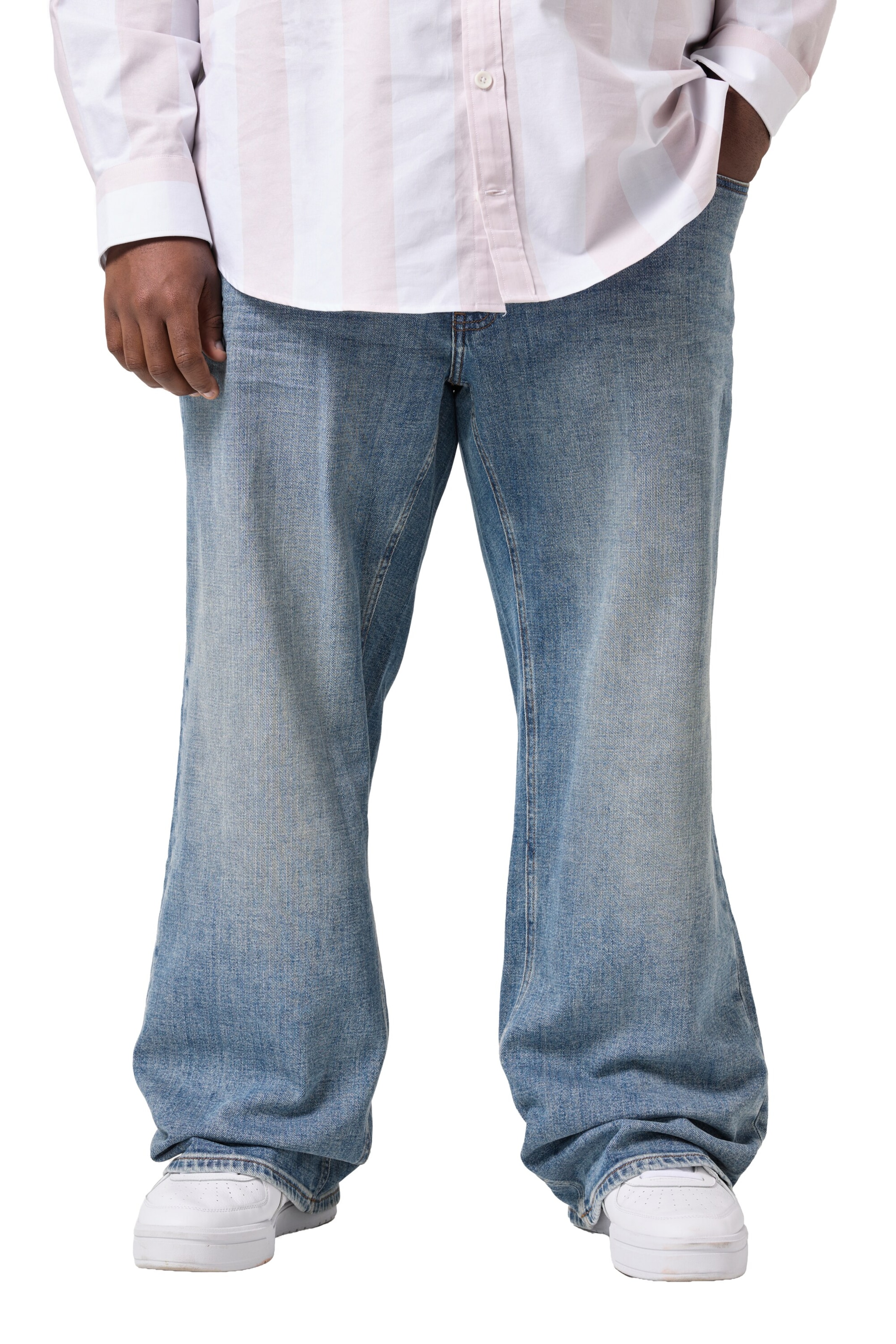 STHUGE Wide leg Jeans in Blauw: voorkant