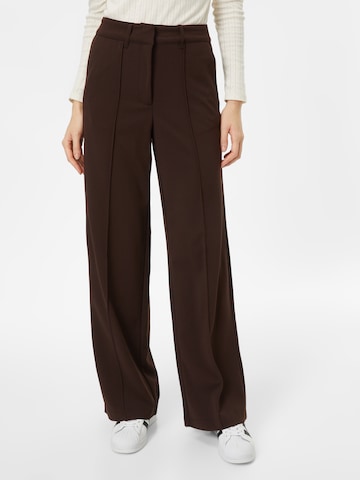 VERO MODA Wide leg Pleated Pants 'Becky' in Brown: front
