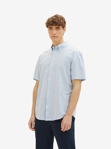 Coupe regular Chemise TOM TAILOR DENIM en bleu : devant