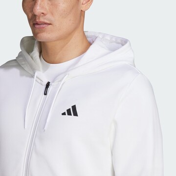 ADIDAS PERFORMANCE Athletic Zip-Up Hoodie in White