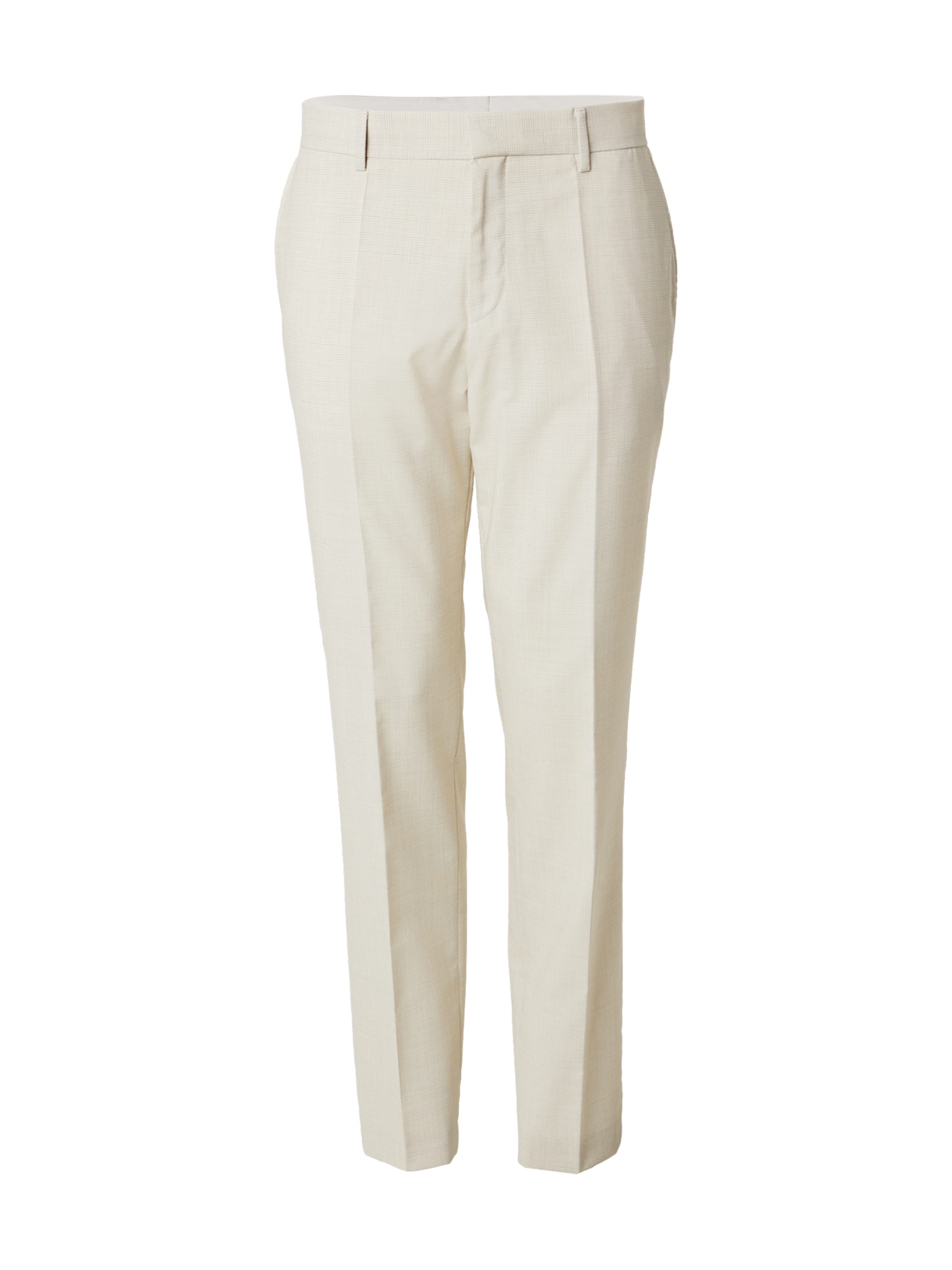 BOSS Slim fit Pleated Pants 'Genius' in White: front