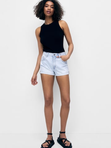 Coupe slim Jean Pull&Bear en bleu : devant