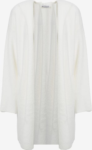 Influencer Pitkä neuletakki värissä valkoinen: etupuoli