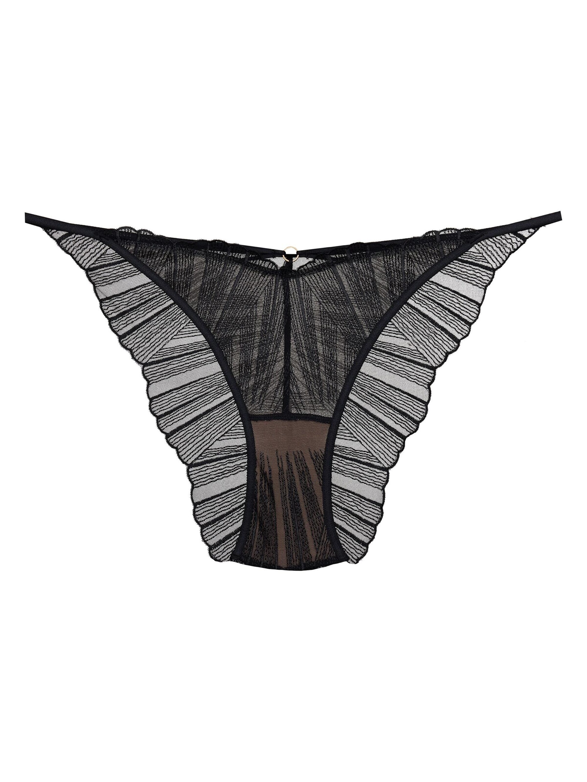 ESOTIQ - Panti 'Slip Bossa, hoher Beinausschnitt, dekorative Zierriemen' en negro