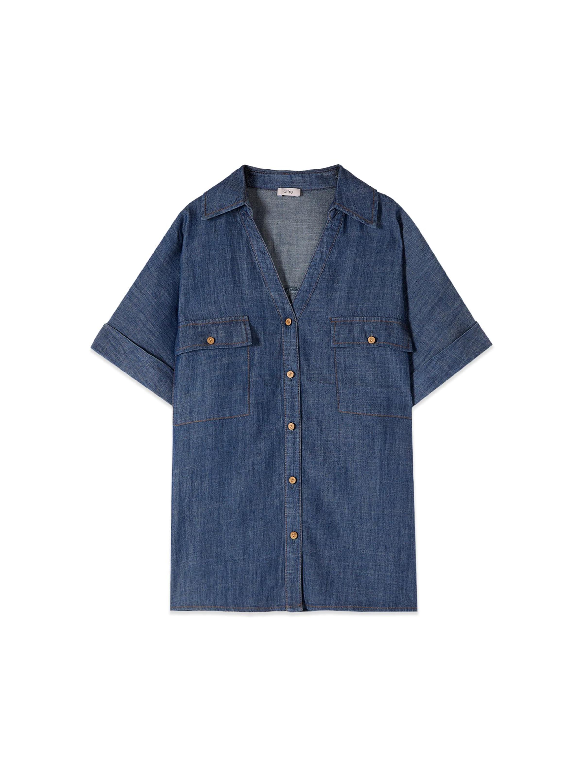 oltre - Blusa en azul: frente