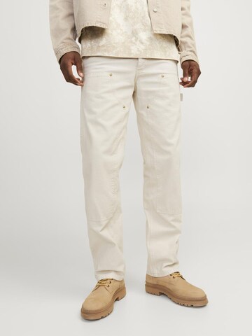 JACK & JONES Loosefit Cargojeans 'EDDIE PAIN' i beige: forside