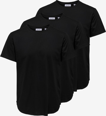 Maglietta 'Jeff' di Only & Sons in nero: frontale