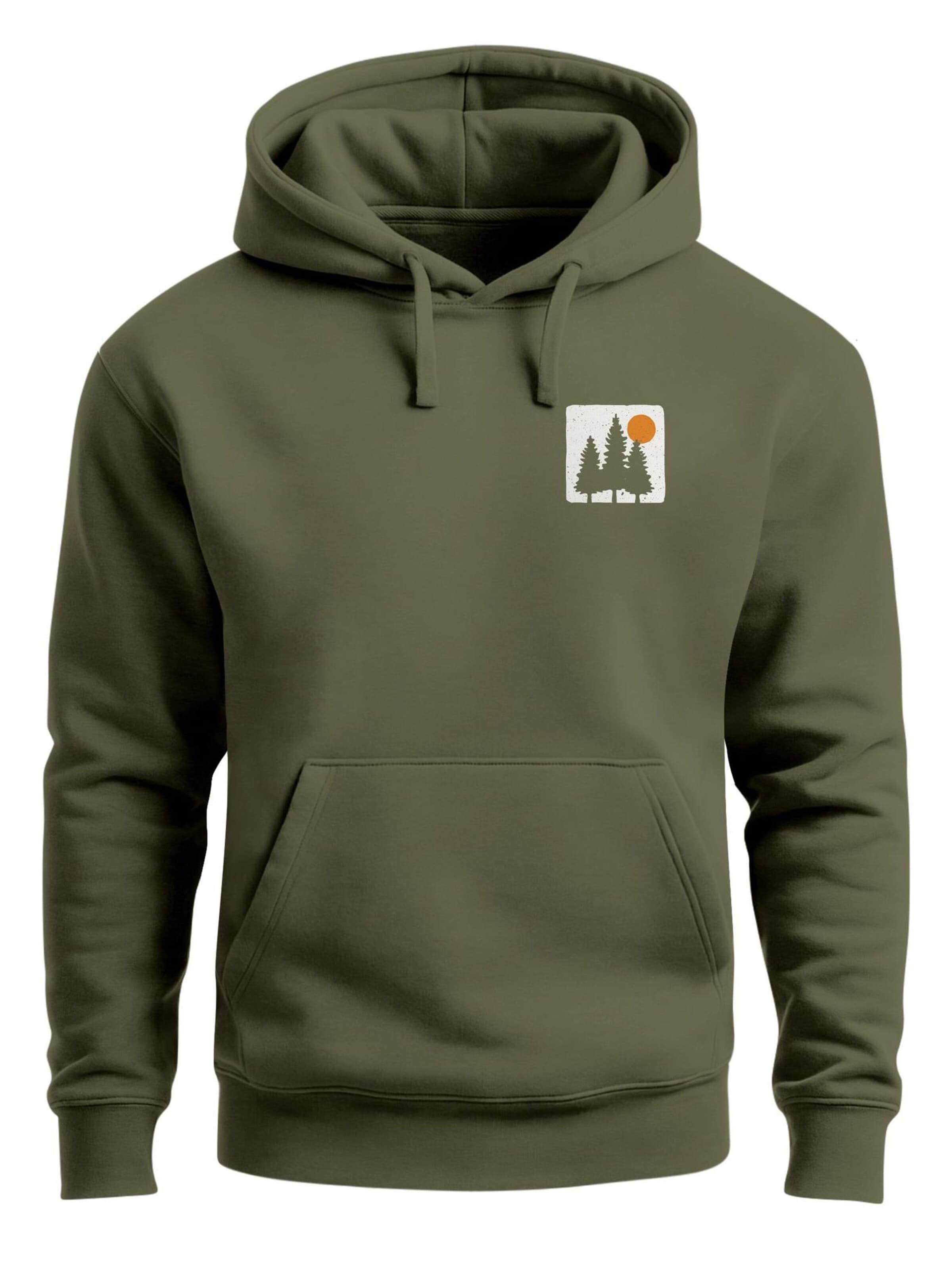Neverless Sweatshirt 'Pine Trees' in Green: front