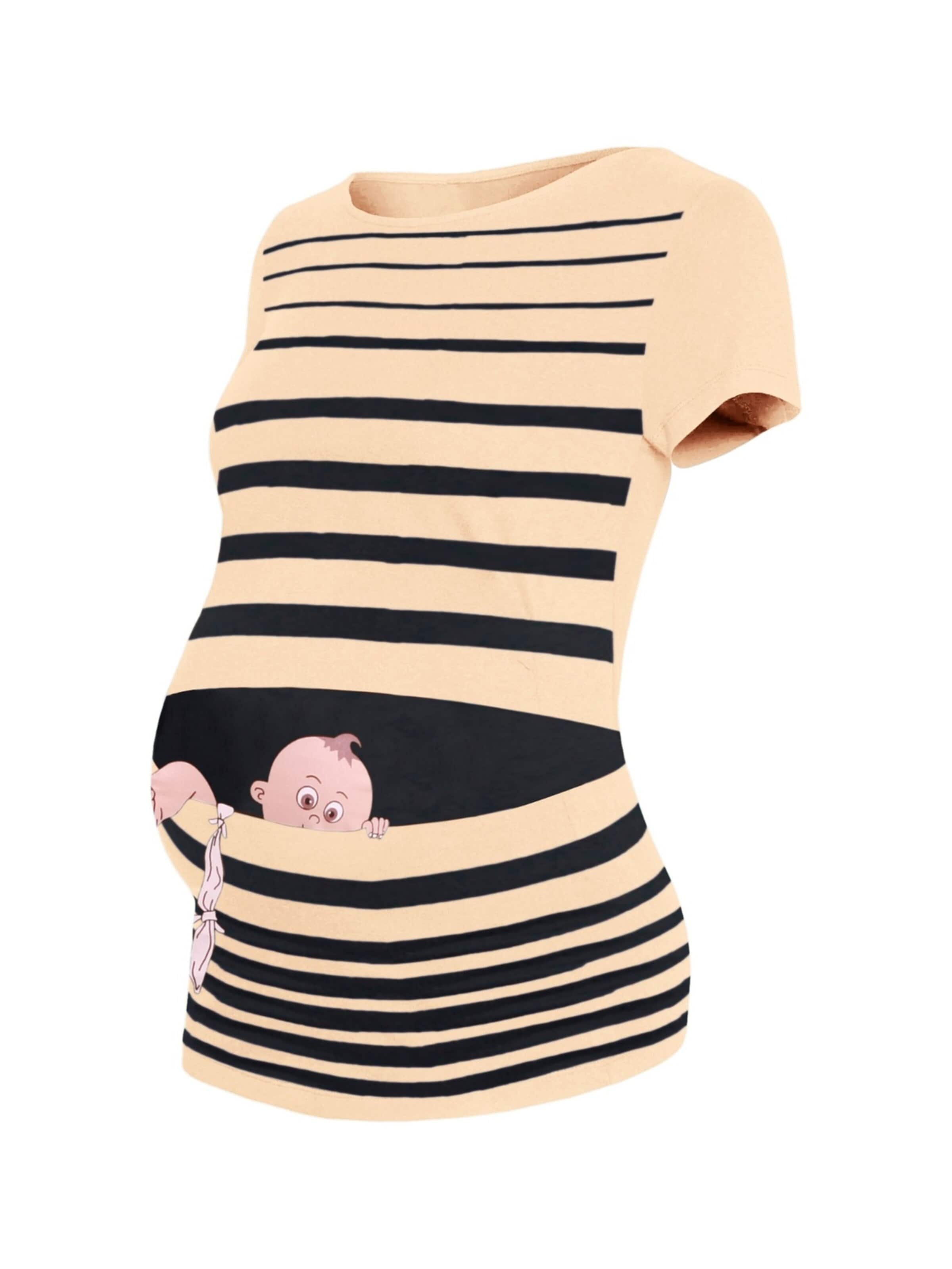 M.M.C. Shirt 'Baby Flucht Umstandsshirt' in Yellow: front