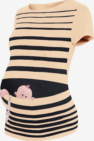 M.M.C. Shirt 'Baby Flucht Umstandsshirt' in Yellow: front