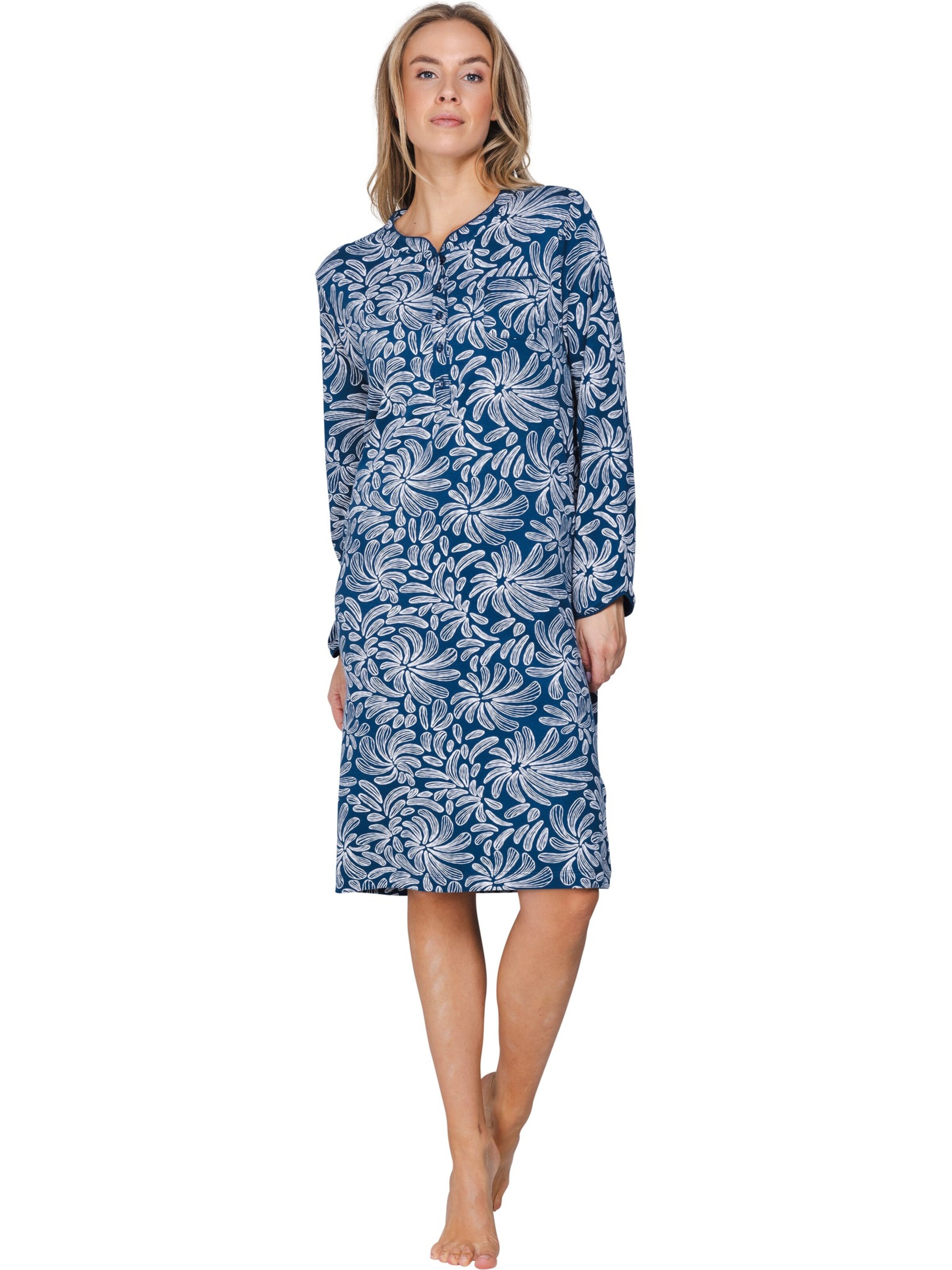 Chemise de nuit 'Nordic Bloom' Pastunette en bleu : devant